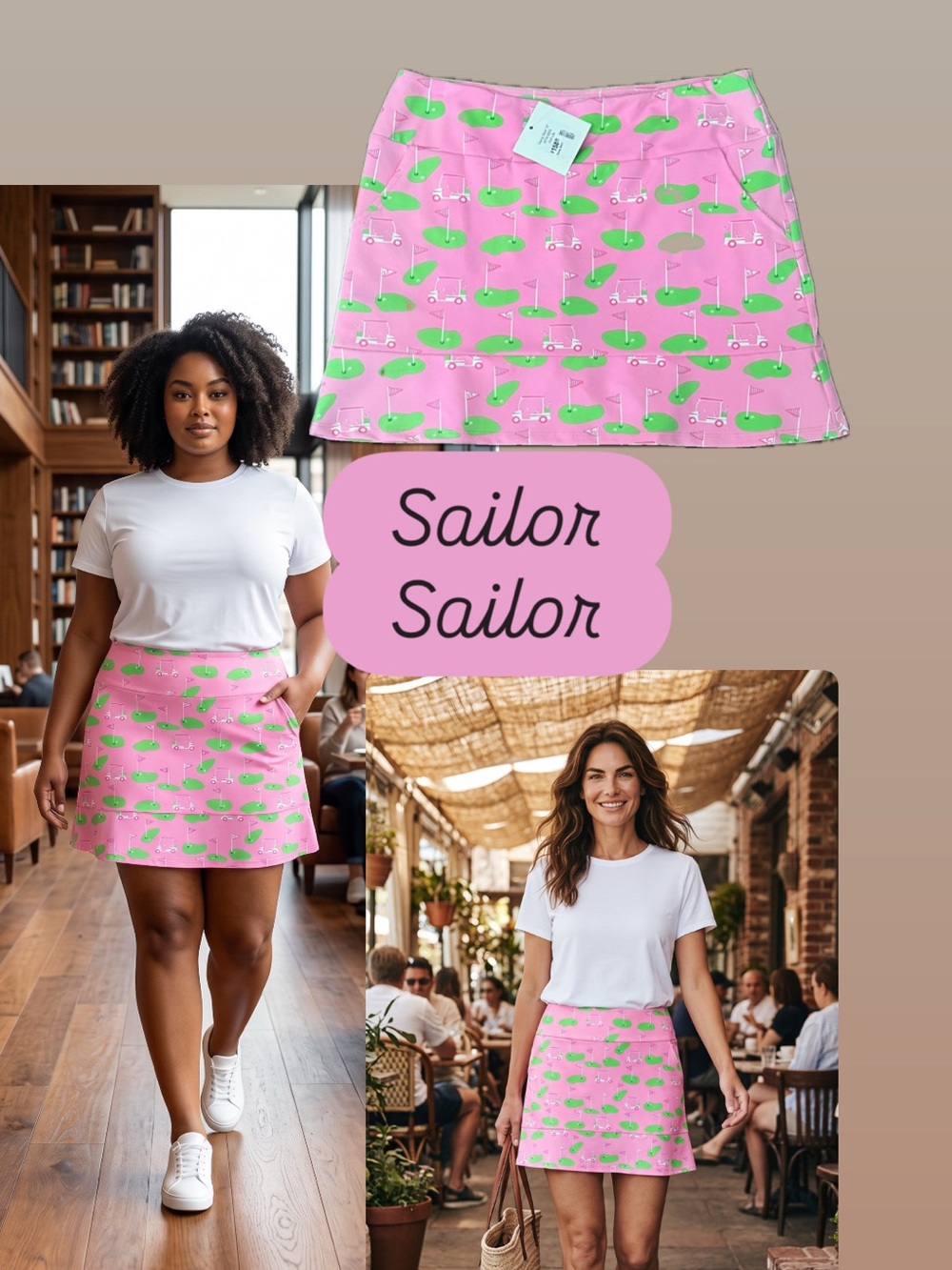 Sailor Sailor Pink Golf Life swing skort NEW